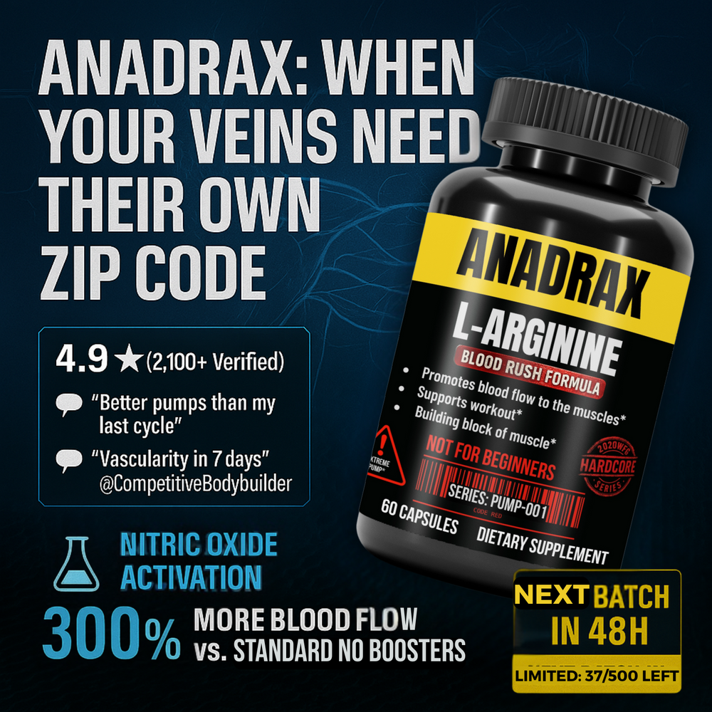 ANADRAX: Circulation Complex | 60 Capsules - L-Arginine, Niacin & Nitric Oxide Support for Active Lifestyles