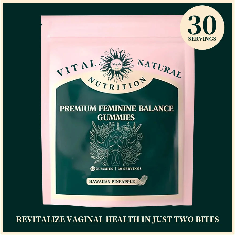 Feminine Balance Gummies – Women’s Health Support with Pineapple & Probiotics | pH Balance, Immune Defense & Vaginal Flora | Vegan, Gluten-Free | 60 Gummies (30 Servings)