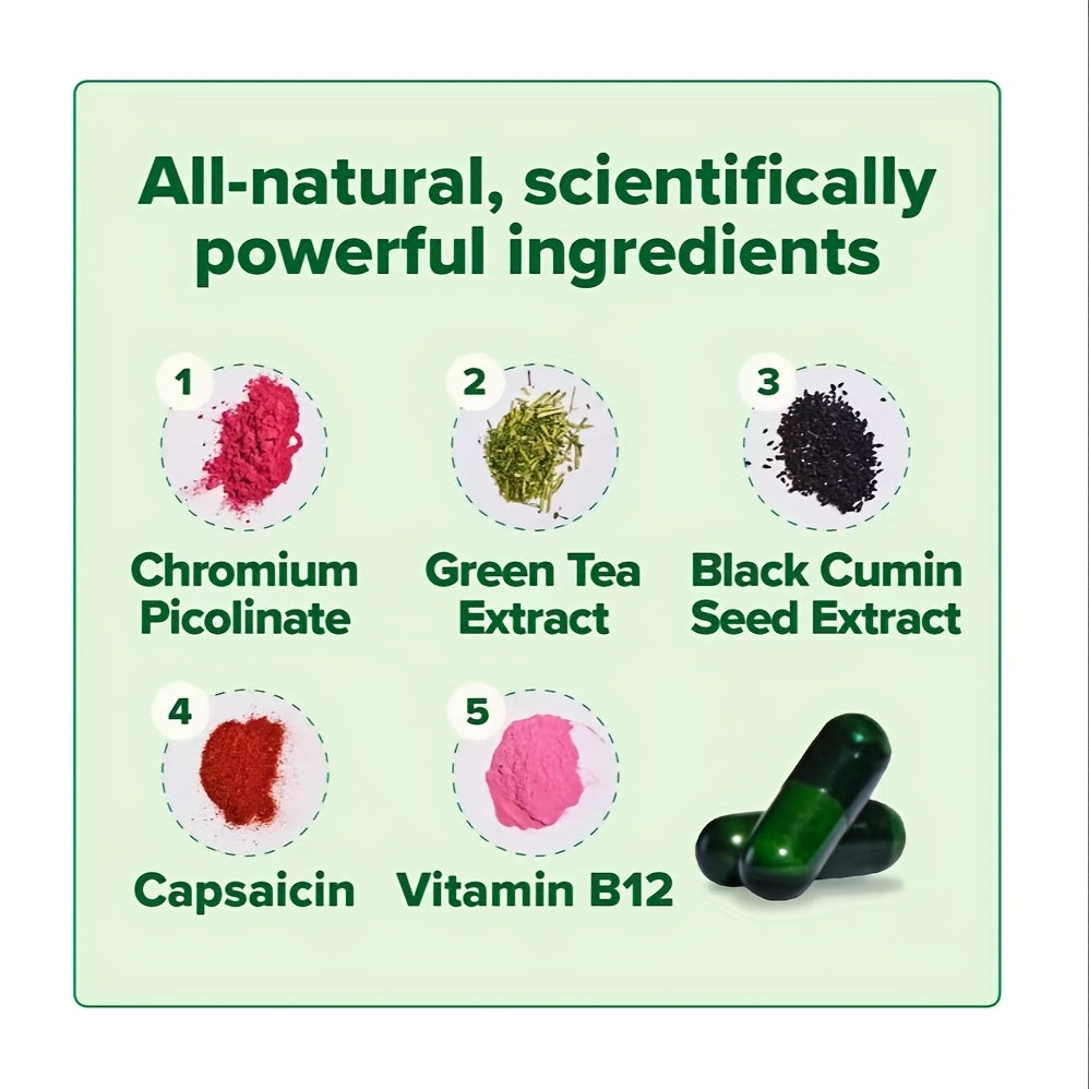 List of all-natural ingredients with corresponding images and text on a green background