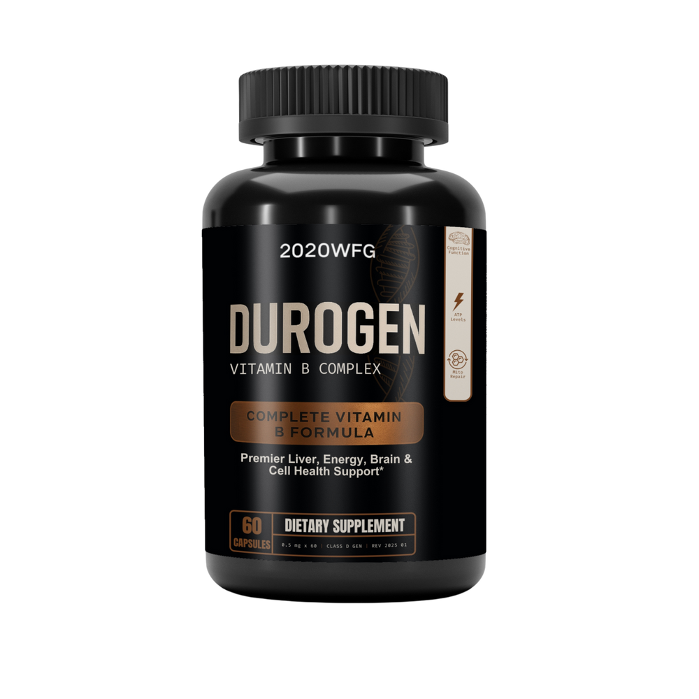 DUROGEN: Cellular Performance Complex | 60 Capsules – Activated B-Vitamins, CoQ10 & Mitochondrial Support for Recovery & Vitality