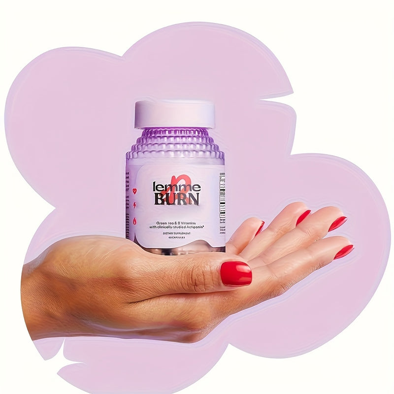 Lemme Burn - Metabolism Activator Capsules – AMPK Booster for Fat Burning & Weight Management | Green Tea + B Vitamins + Clinically-Studied Actiponin® | Supports Glucose Metabolism & Abdominal Fat Loss | 60 Capsules