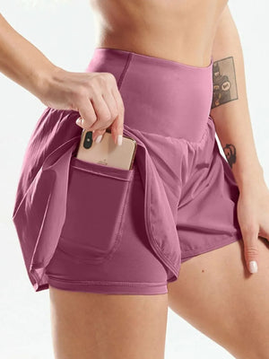 Pocketed High Waist Active Shorts