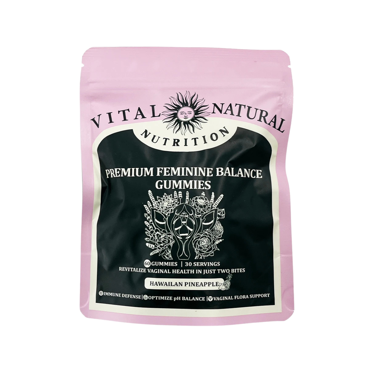 Feminine Balance Gummies – Women’s Health Support with Pineapple & Probiotics | pH Balance, Immune Defense & Vaginal Flora | Vegan, Gluten-Free | 60 Gummies (30 Servings)