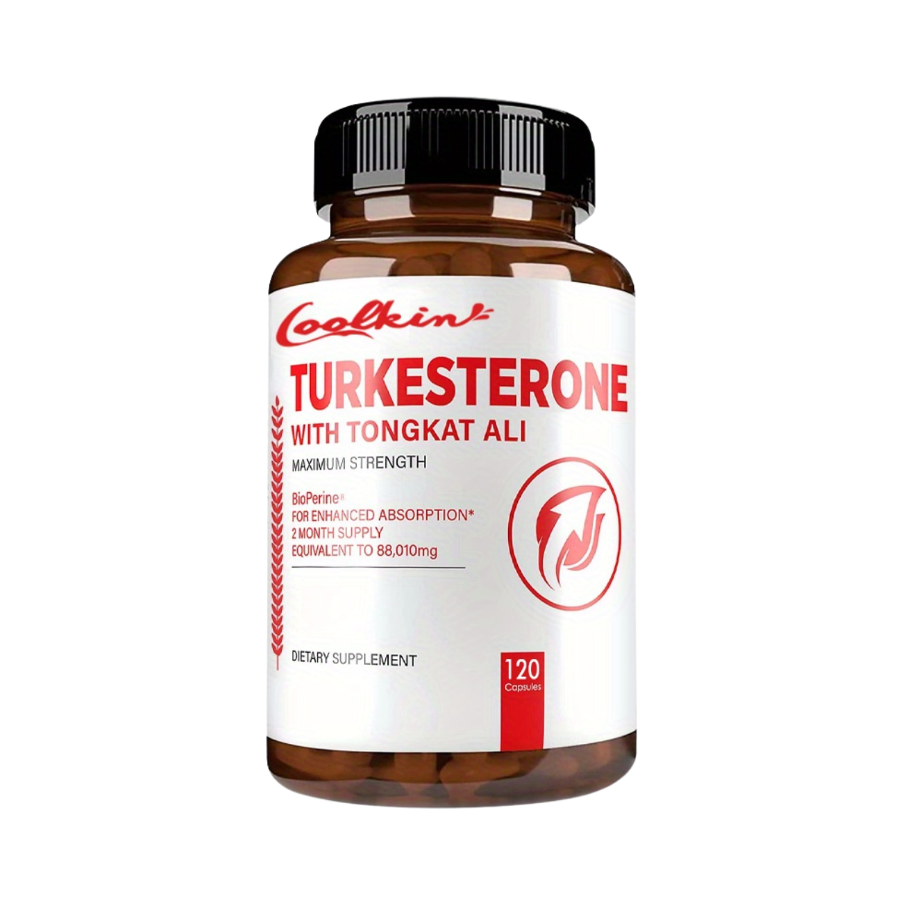 Turkesterone Muscle Support Supplement | Tongkat Ali & Black Pepper Formula – 120 Capsules