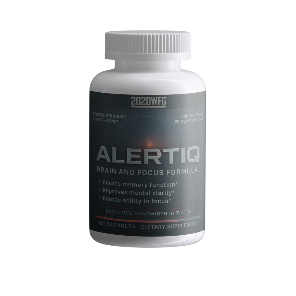 ALERTIQ: Cognitive Support | 60 Capsules – Focus Complex with L-Theanine, Bacopa & Natural Energy