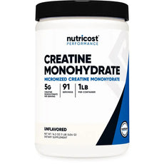 Nutricost Creatine Monohydrate supplement container on a white background