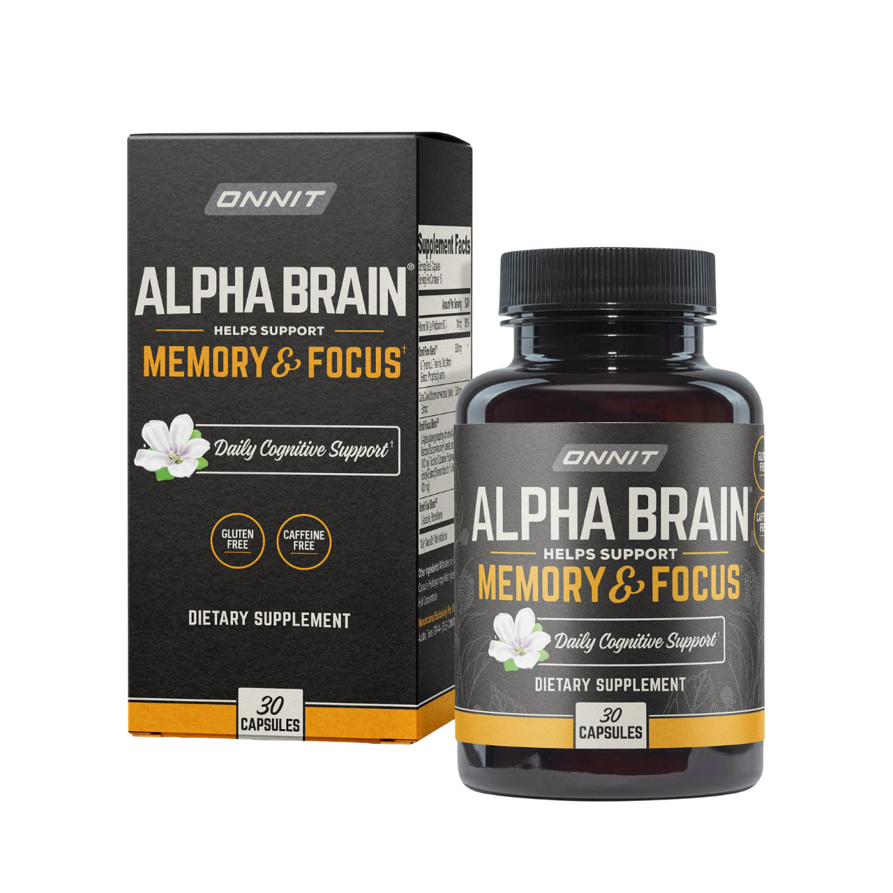 ONNIT Alpha Brain Nootropic Brain Supplement for Men & Women | Memory, Mental Clarity & Cognitive Improvement | Focus Capsules with L-Theanine, Vitamin B6 & Phosphatidylserine (90 Count)