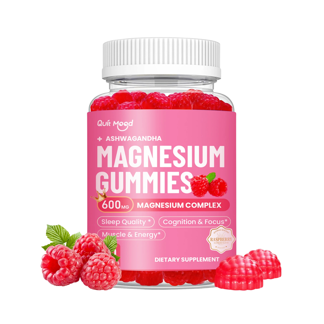 Magnesium Glycinate Gummies | With Ashwagandha + CQ10 + B6 + Calcium | Calm, Sleep & Mood Support