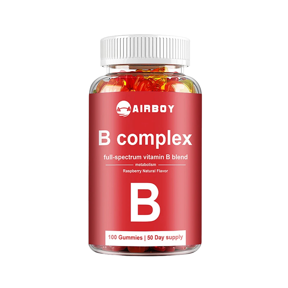 Vitamin B Complex Gummies | Biotin, B12, Folate & Niacin | Energy, Digestion, Stress & Mood Support – 100 Gummies | Vegan, USA-Made