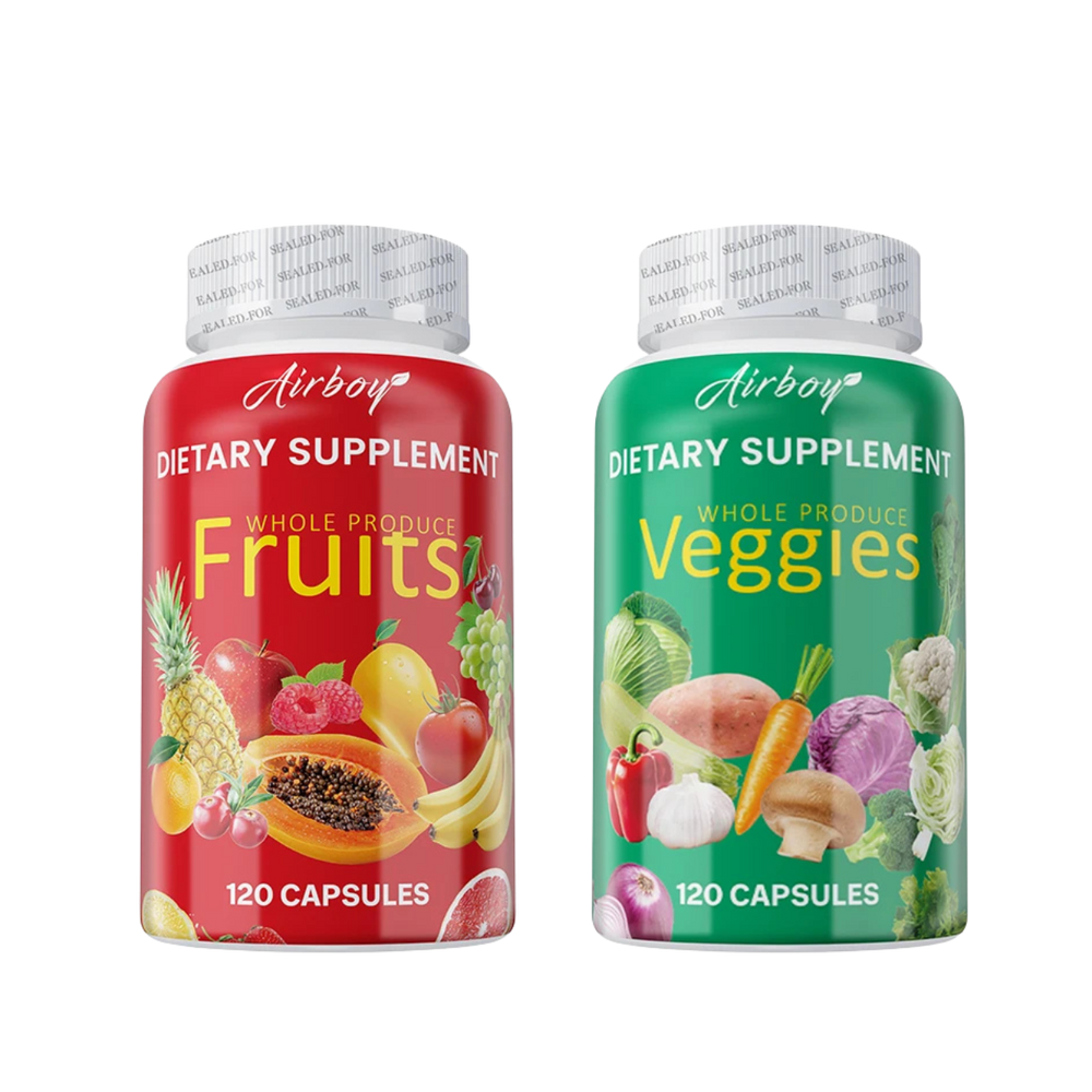 Fruits & Veggies Capsules | Whole-Food Formula for Energy, Gut & Immune Health – 240 Capsules (2 Bottles)