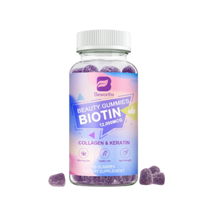 Biotin & Collagen Gummies for Hair Growth, Skin & Nails – Vegan, Gelatin-Free Beauty Supplement – 60 Gummies