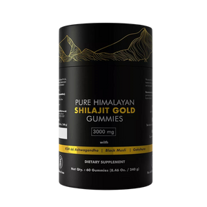 Pure Himalayan Shilajit Gummies 3000mg – Gold Grade with Ashwagandha & Gokshura – Energy + Immune Support – 60 Gummies