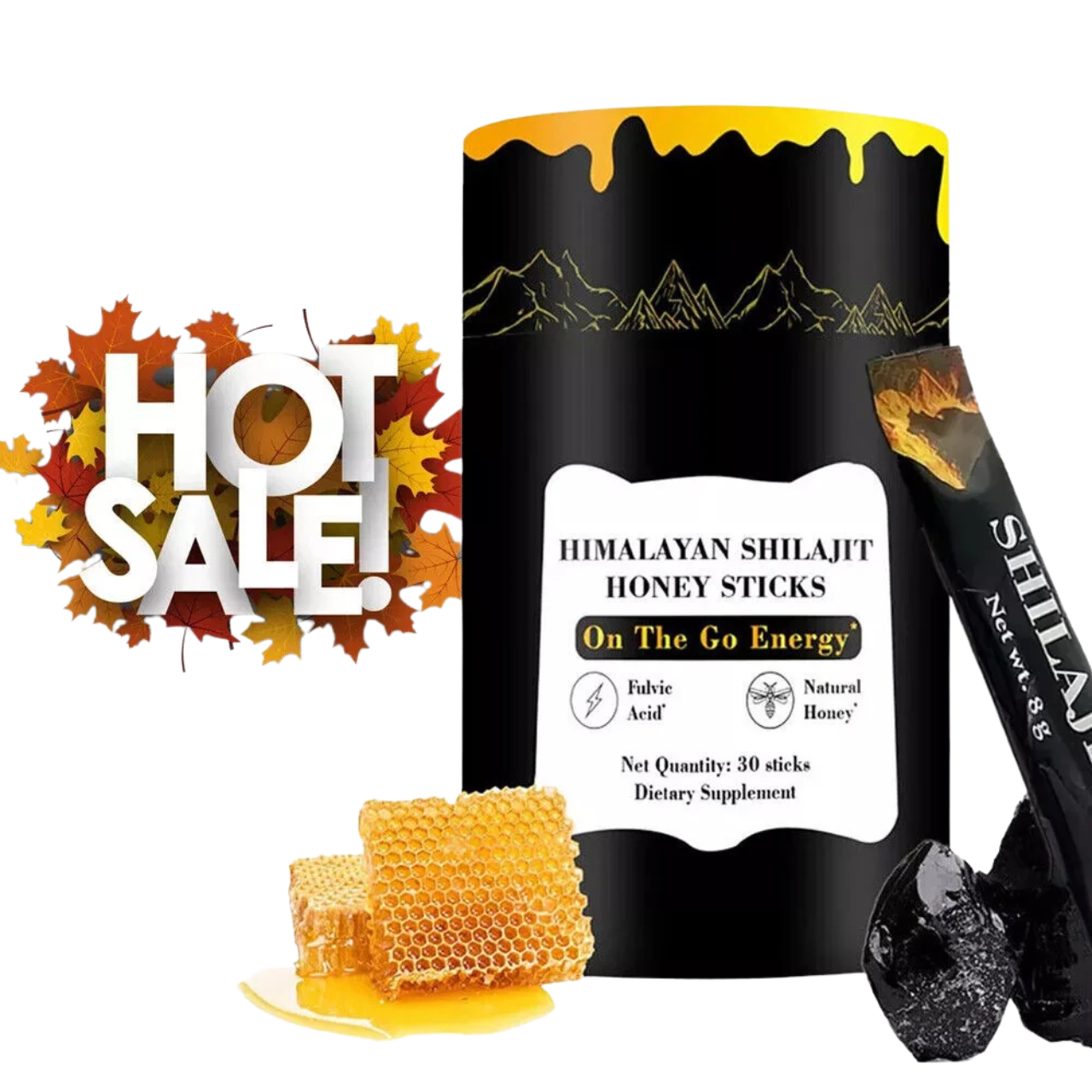 Shilajit Honey Sticks – Himalayan Energy, Focus & Strength | 30ct