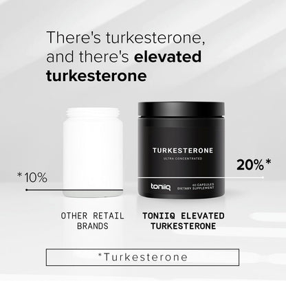 Ultra Strength Turkesterone Supplement for Men - 30,000mg, 50x Concentrated - 20% Turkesterone - 60 Vegetarian Capsules 600mg Serving - 3rd Party Tested - 1-Month Supply - Ecdysterone Companion Toniiq