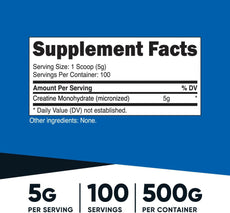 Free Nutricost Creatine Monohydrate Micronized Powder 500G, 5000mg Per Serv (5g) - Micronized Creatine Monohydrate, 100 Servings, 17.637 Ounes - 2020WFG