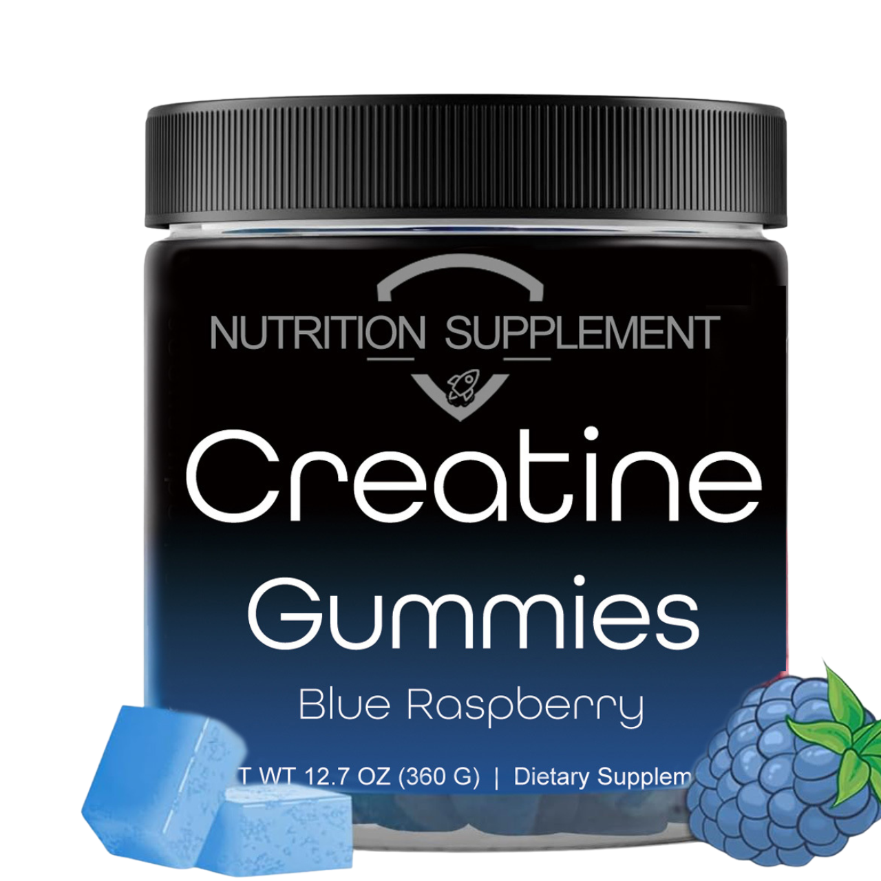 Creatine Monohydrate Gummies – 5000mg Vegan Formula | Sugar-Free Blue Raspberry Flavor