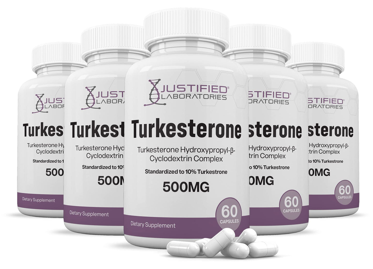 Justified Laboratories Turkesterone 500mg 10% Standardized Naturally Increase Stamina Endurance Strength 60 Capsules