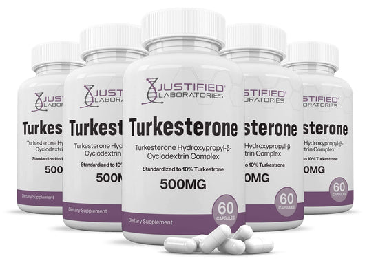 Justified Laboratories Turkesterone 500mg 10% Standardized Naturally Increase Stamina Endurance Strength 60 Capsules - 2020WFG