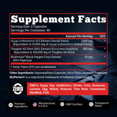 Turkesterone 15,000mg [Max Potency] + BioPerine® for High Absorption Supplement with Tongkat Ali - Increase Lean Muscle Growth & Recovery, Drive & Stamina - USA Made & Non GMO - 120 V Capsules - 2020WFG