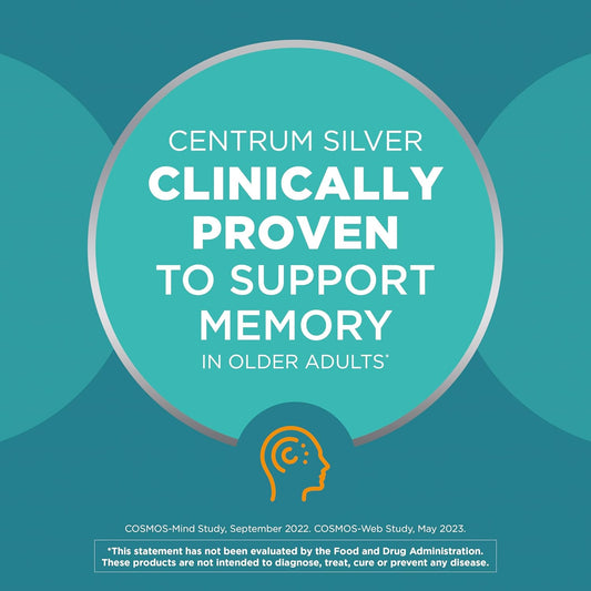 Free Centrum Silver Men's 50+ Multivitamin with Vitamin D3, B-Vitamins, Zinc for Memory and Cognition - 200 Tablets - 2020WFG