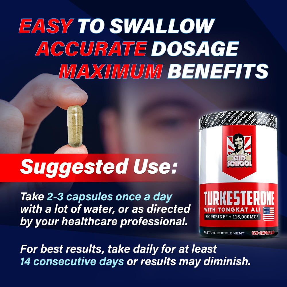 Turkesterone 15,000mg [Max Potency] + BioPerine® for High Absorption Supplement with Tongkat Ali - Increase Lean Muscle Growth & Recovery, Drive & Stamina - USA Made & Non GMO - 120 V Capsules