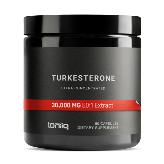 Ultra Strength Turkesterone Supplement for Men - 30,000mg, 50x Concentrated - 20% Turkesterone - 60 Vegetarian Capsules 600mg Serving - 3rd Party Tested - 1-Month Supply - Ecdysterone Companion Toniiq