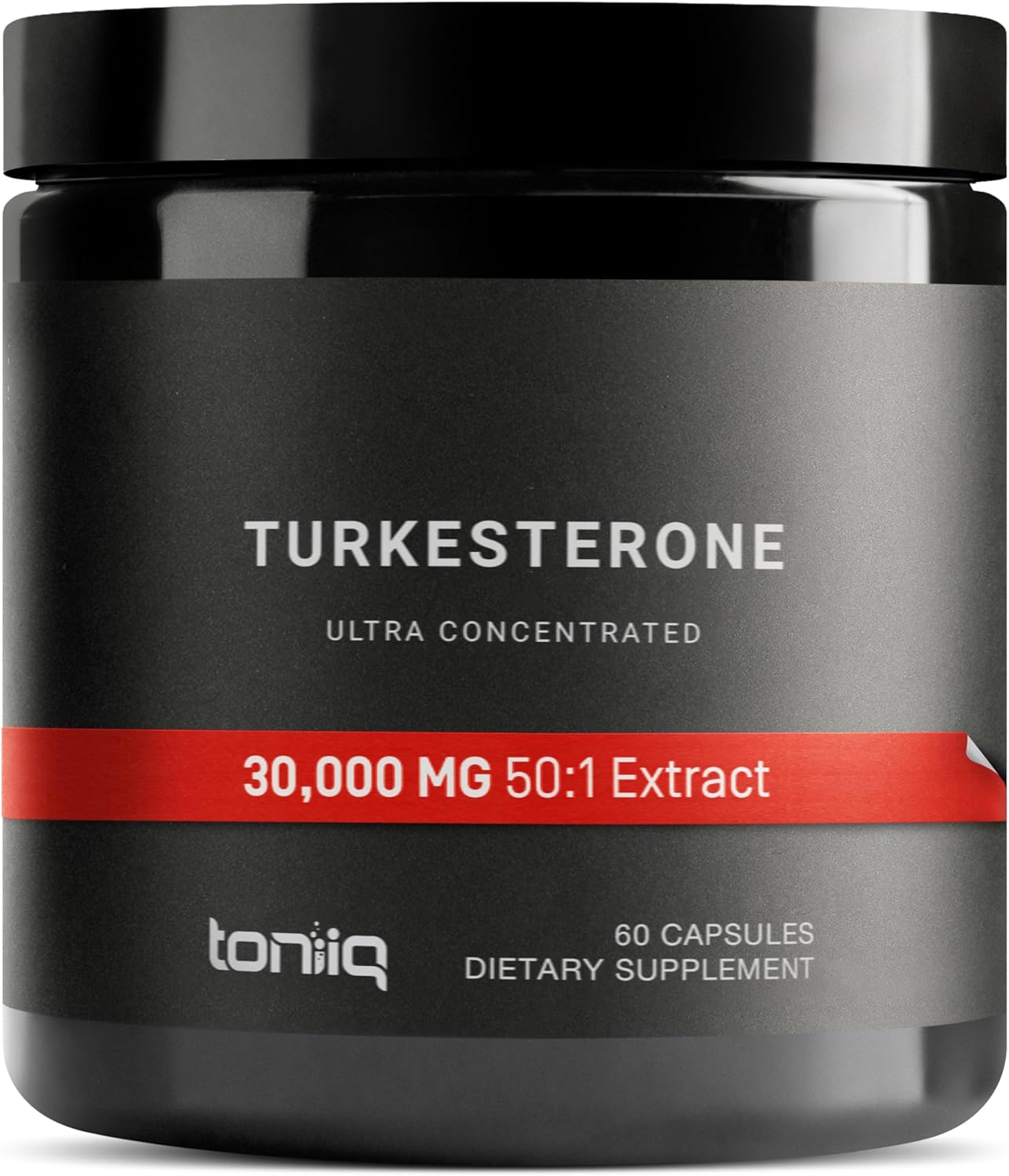 Free Ultra Strength Turkesterone Supplement for Men - 30,000mg, 50x Concentrated - 20% Turkesterone - 60 Vegetarian Capsules 600mg Serving - 3rd Party Tested - 1-Month Supply - Ecdysterone Companion Toniiq - 2020WFG