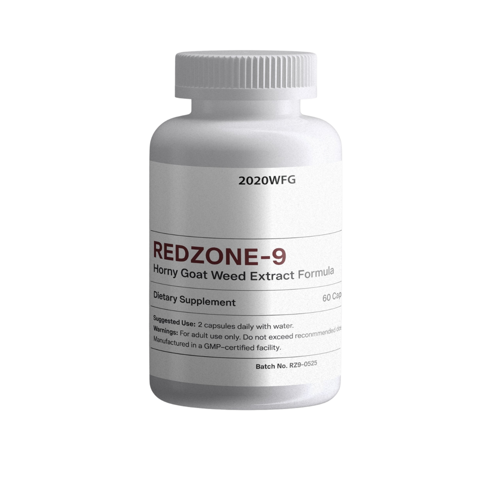 REDZONE-9: Circulation & Vitality Complex 160 Capsules - Horny Goat Weed, Maca Root & Nitric Oxide Support for Male Wellness