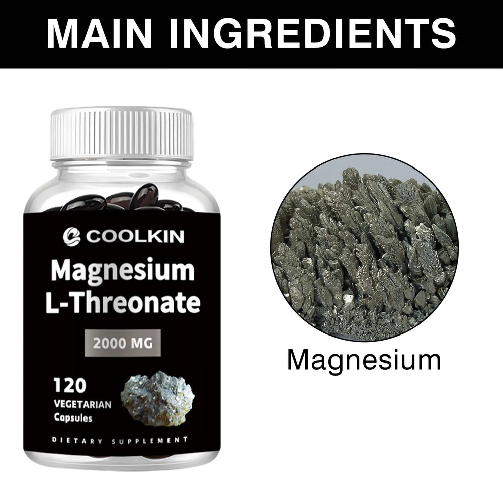 Magnesium L-Threonate | Brain-Boosting Cognitive Supplement | Memory, Focus & Deep Sleep Support – 120 Capsules