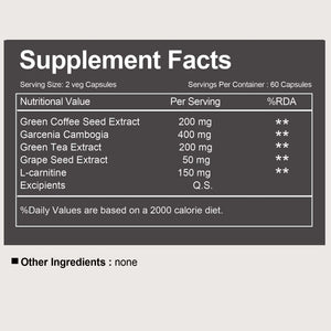 Keto Weight Loss Capsules – Thermogenic Fat Burner, Appetite Suppressant & Metabolism Booster – 120 Capsules | Garcinia + Green Tea Extract