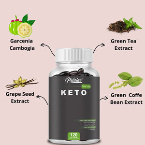 Keto Weight Loss Capsules – Thermogenic Fat Burner, Appetite Suppressant & Metabolism Booster – 120 Capsules | Garcinia + Green Tea Extract