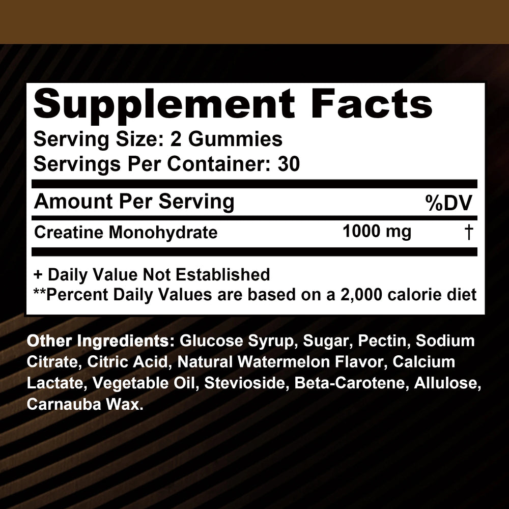 Creatine Monohydrate Gummies – Strength, Focus & Muscle Gains | 60ct