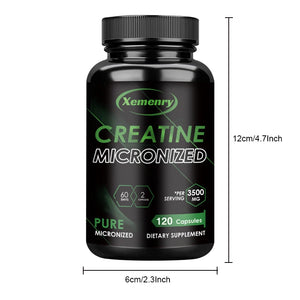 Creatine Monohydrate Capsules – Strength, Power, & Muscle Volume | 120ct