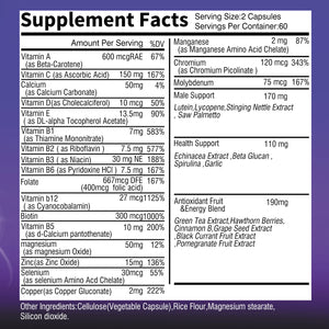 Men’s Ultra Multivitamin Supplement | Boost Brain, Muscle, Energy & Stamina – 120 Capsules