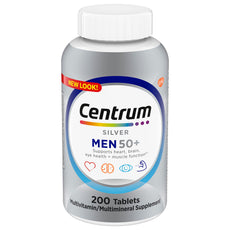 Centrum Silver Men's 50+ Multivitamin with Vitamin D3, B-Vitamins, Zinc for Memory and Cognition - 200 Tablets - 2020WFG