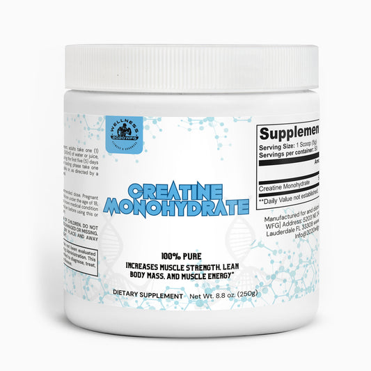 Creatine Monohydrate - Premium Muscle-Building and Performance Supplement by 2020WFG. Enhance strength, power, and muscle growth with our high-quality creatine formula. Ideal for athletes and fitness enthusiasts looking to improve workout performance and achieve their fitness goals.