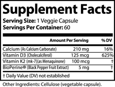 IGF Bone & Vitality Support - Calcium, D3, K2, and BioPerine® - 2020WFG