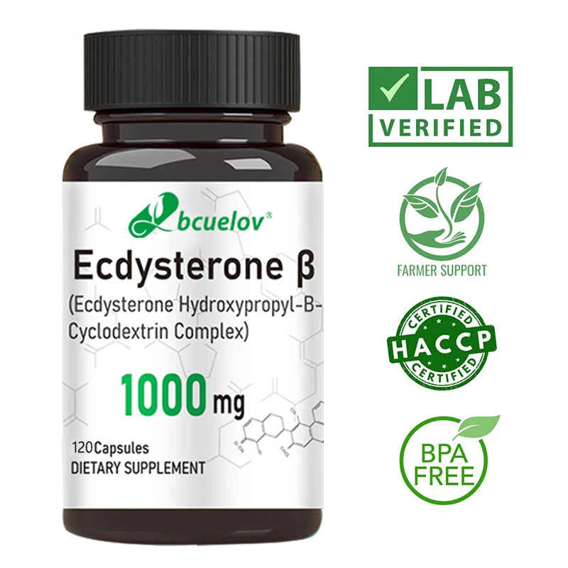 Ecdysterone Supplement – Daily Strength Enhancer, Muscle Mass Builder & Fat Metabolizer – 120 Capsules