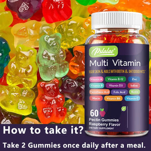 Multivitamin Gummies with Biotin & Antioxidants – Hair, Skin, Nail & Immune Support – 60 Count
