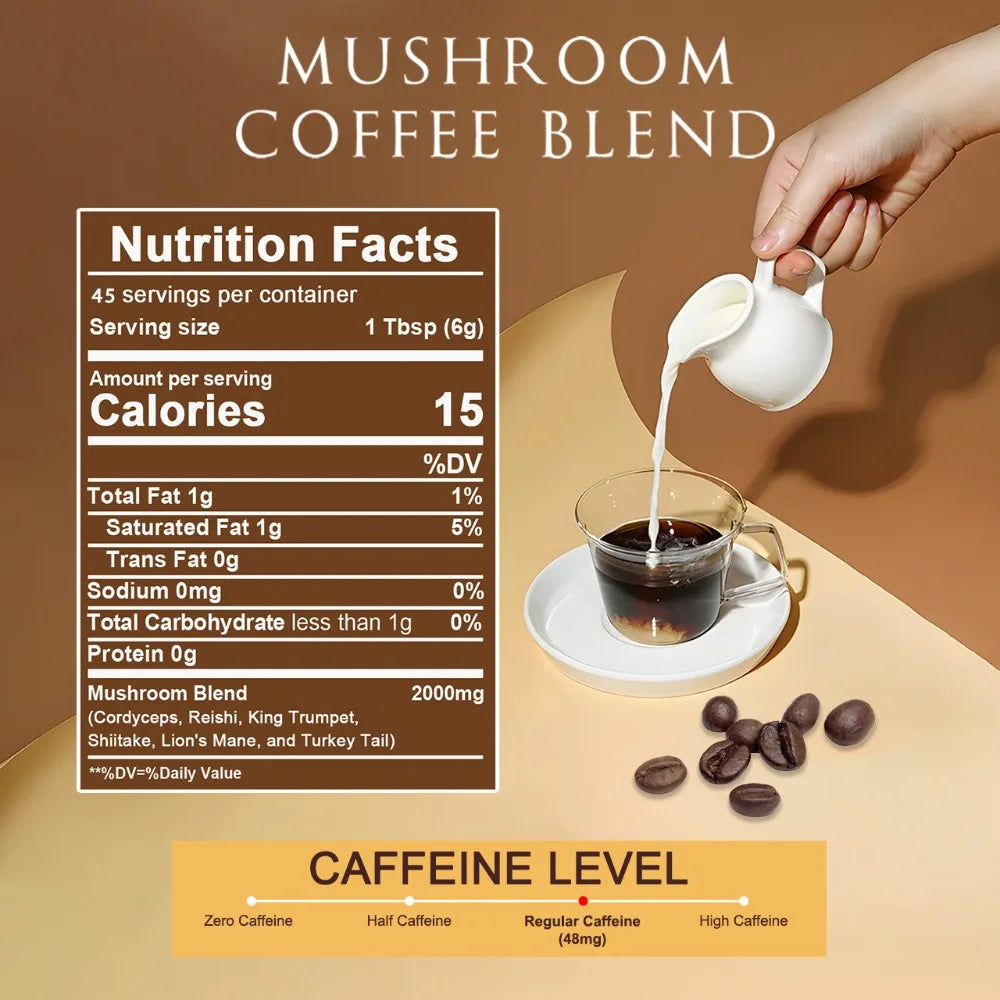 6-in-1 Organic Mushroom Powder – Brain, Gut & Energy Support | 180g