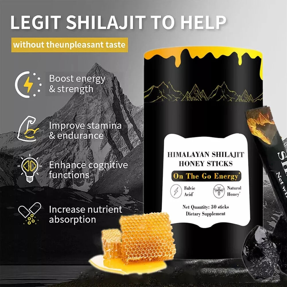 Shilajit Honey Sticks – Himalayan Energy, Focus & Strength | 30ct