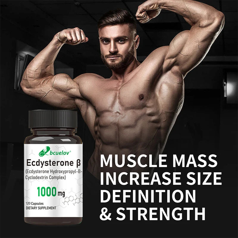 Ecdysterone Supplement – Daily Strength Enhancer, Muscle Mass Builder & Fat Metabolizer – 120 Capsules