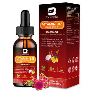 Liquid B12 + D3 Complex | Sublingual Vitamin Drops for Energy, Brain & Immune Health – 60ml