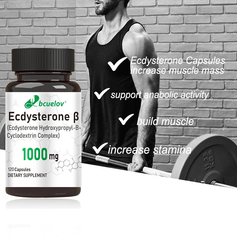 Ecdysterone Supplement – Daily Strength Enhancer, Muscle Mass Builder & Fat Metabolizer – 120 Capsules