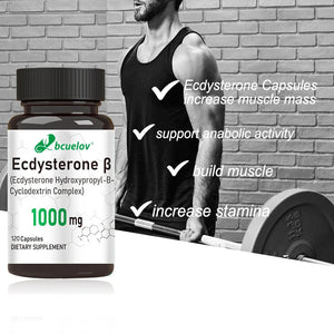 Ecdysterone Supplement – Daily Strength Enhancer, Muscle Mass Builder & Fat Metabolizer – 120 Capsules