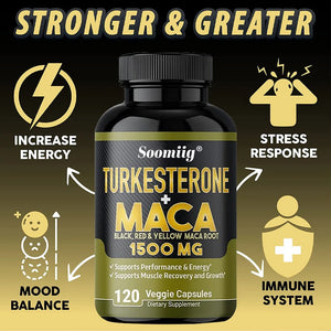 Turkesterone + Maca Endurance Supplement for Men - Supports Athletic Performance