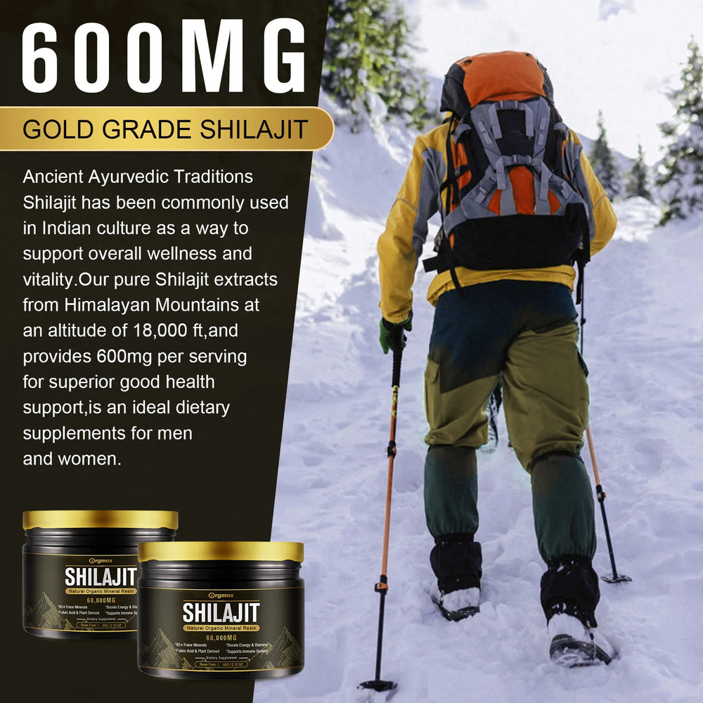 Gold Grade Himalayan Shilajit Resin | 85+ Trace Minerals + Fulvic Acid | Pure Strength & Energy Booster – 60g