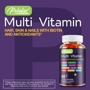 Multivitamin Gummies with Biotin & Antioxidants – Hair, Skin, Nail & Immune Support – 60 Count