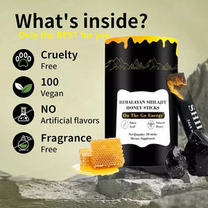 Shilajit Honey Sticks – Himalayan Energy, Focus & Strength | 30ct