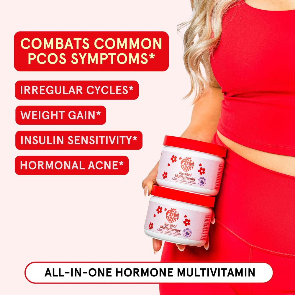Peach Perfect Hormone Hero™ — Women’s Daily Hormone Balance Multivitamin with Myo-Inositol, D-Chiro Inositol, Omega-3, D3, Zinc & Magnesium | Supports Cycle, Mood, Hair & Skin | 120 Capsules